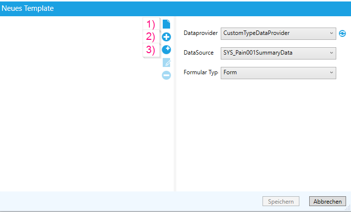 Neues Template Fenster
