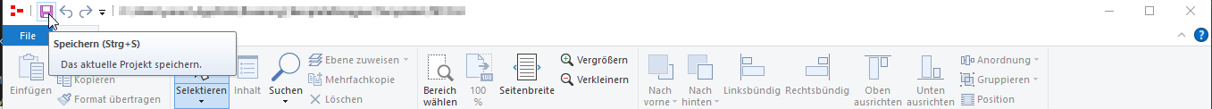Abspeichern im Designer